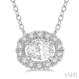 Oval Shape Diamond Pendant