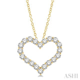 3 Ctw Heart Shape Round Cut Diamond Pendant With Chain in 14K Yellow Gold